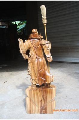 佛緣木雕 香樟木關(guān)公武財神擺件，家居古玩的守護(hù)神